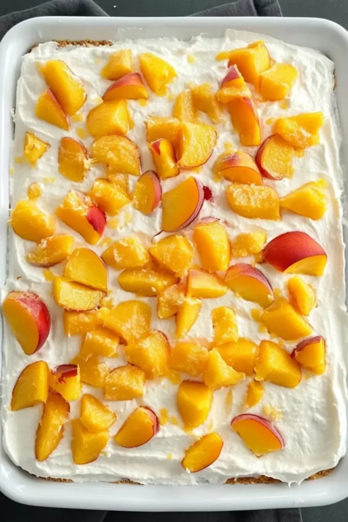 Peaches and Cream Poke Cake