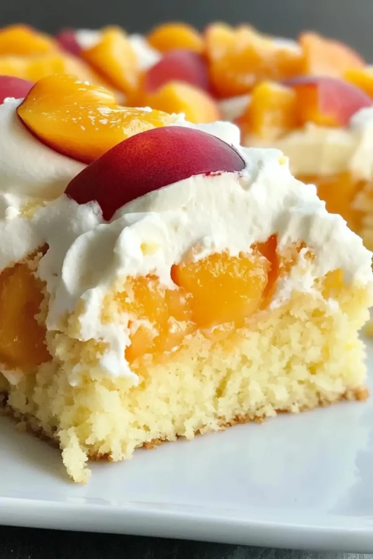 Peaches and Cream Poke Cake