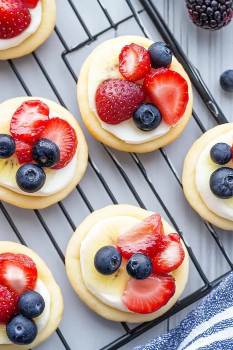Red White and Blue Mini Fruit Pizzas