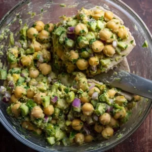 Smashed Chickpea Salad Stuffed Pitas