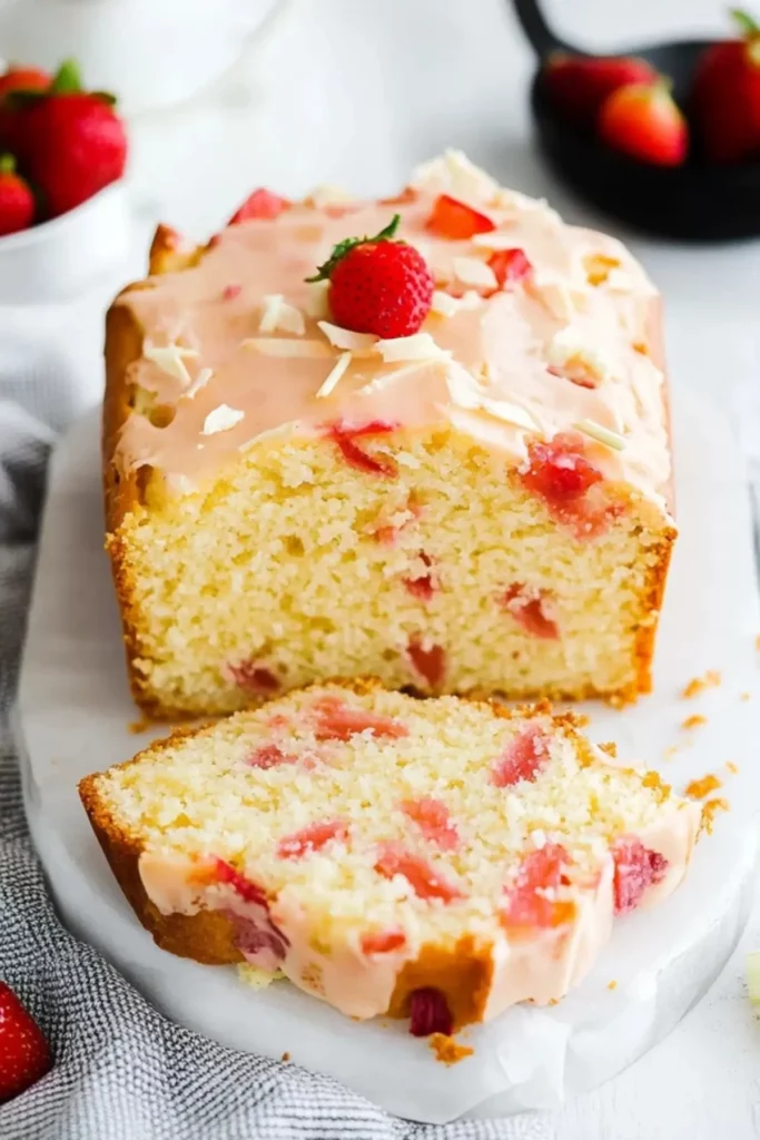 Strawberry Rhubarb Pound Cake