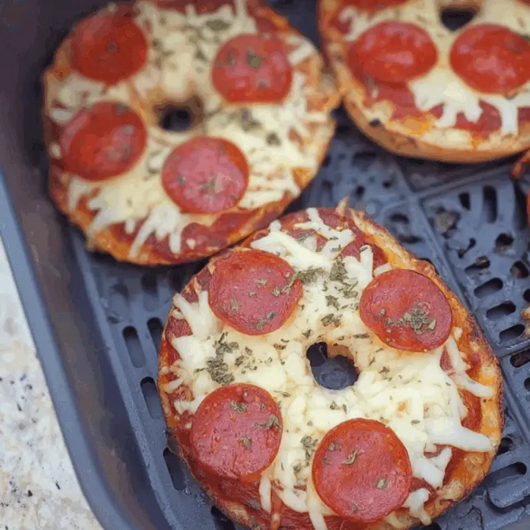 Air Fryer Bagel Pizzas