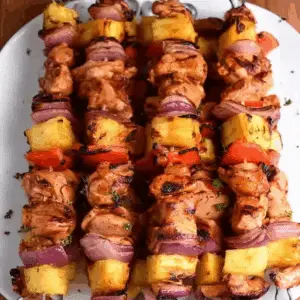 BBQ pineapple chicken kabobs
