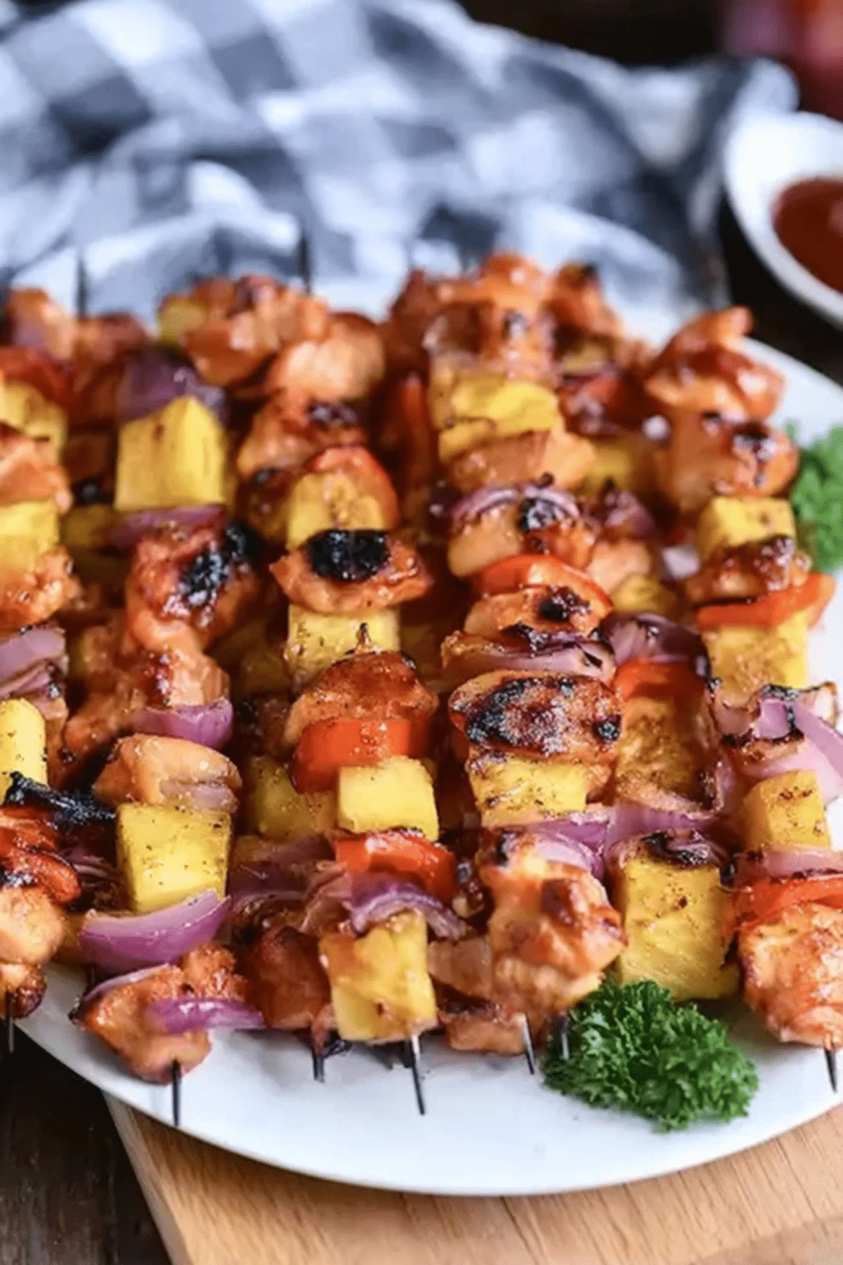 BBQ pineapple chicken kabobs
