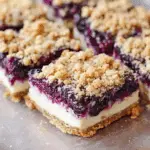 Blueberry Crisp Cheesecake Bars
