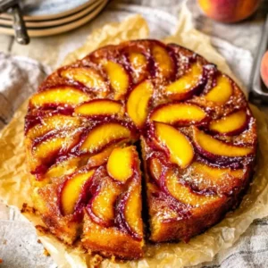 Bourbon Peach Upside Down Cake