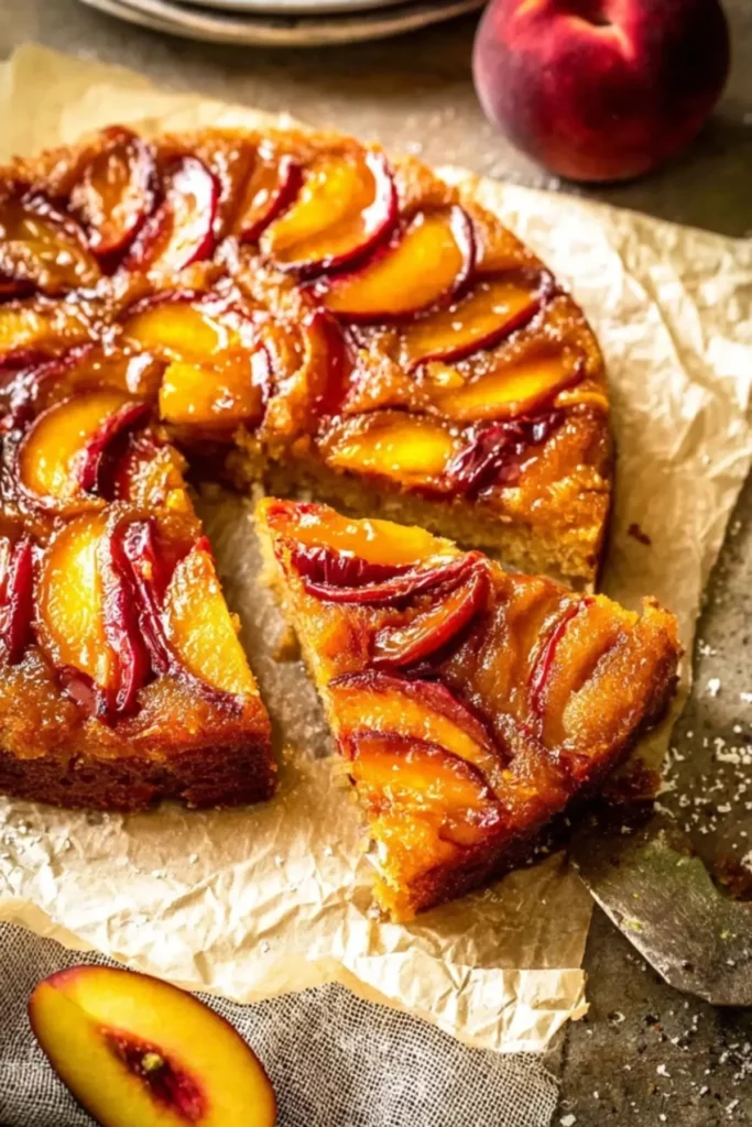 Bourbon Peach Upside Down Cake