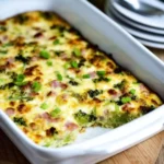 Broccoli Ham Mozzarella Egg Bake