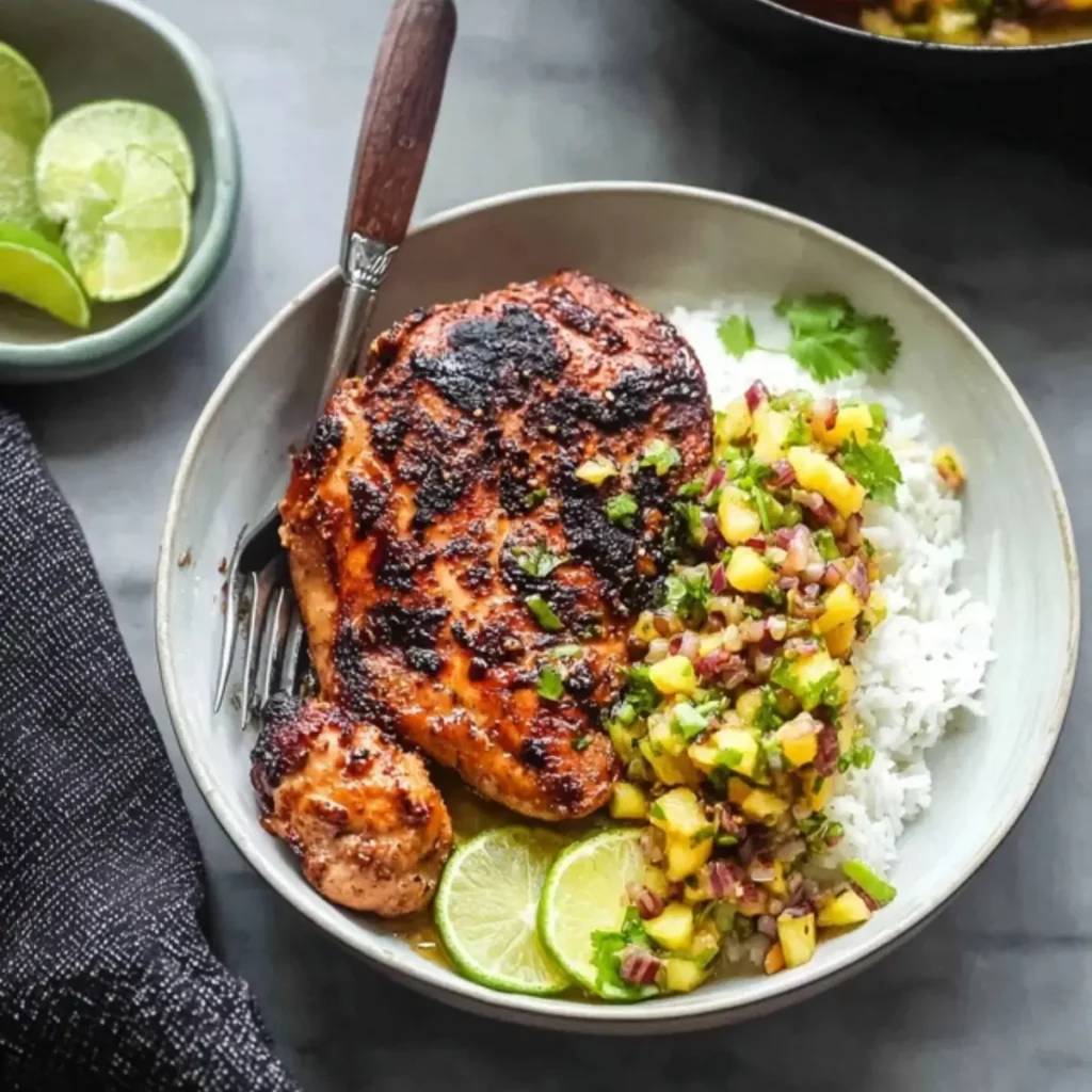 Caribbean Jerk Chicken with Pineapple Salsa
