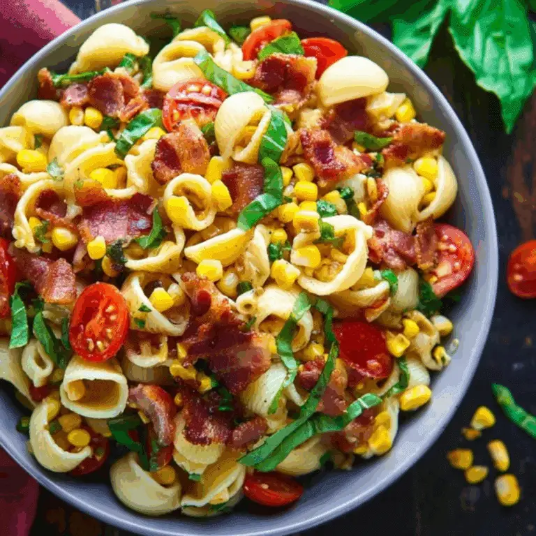 Corn Pasta Salad with Bacon