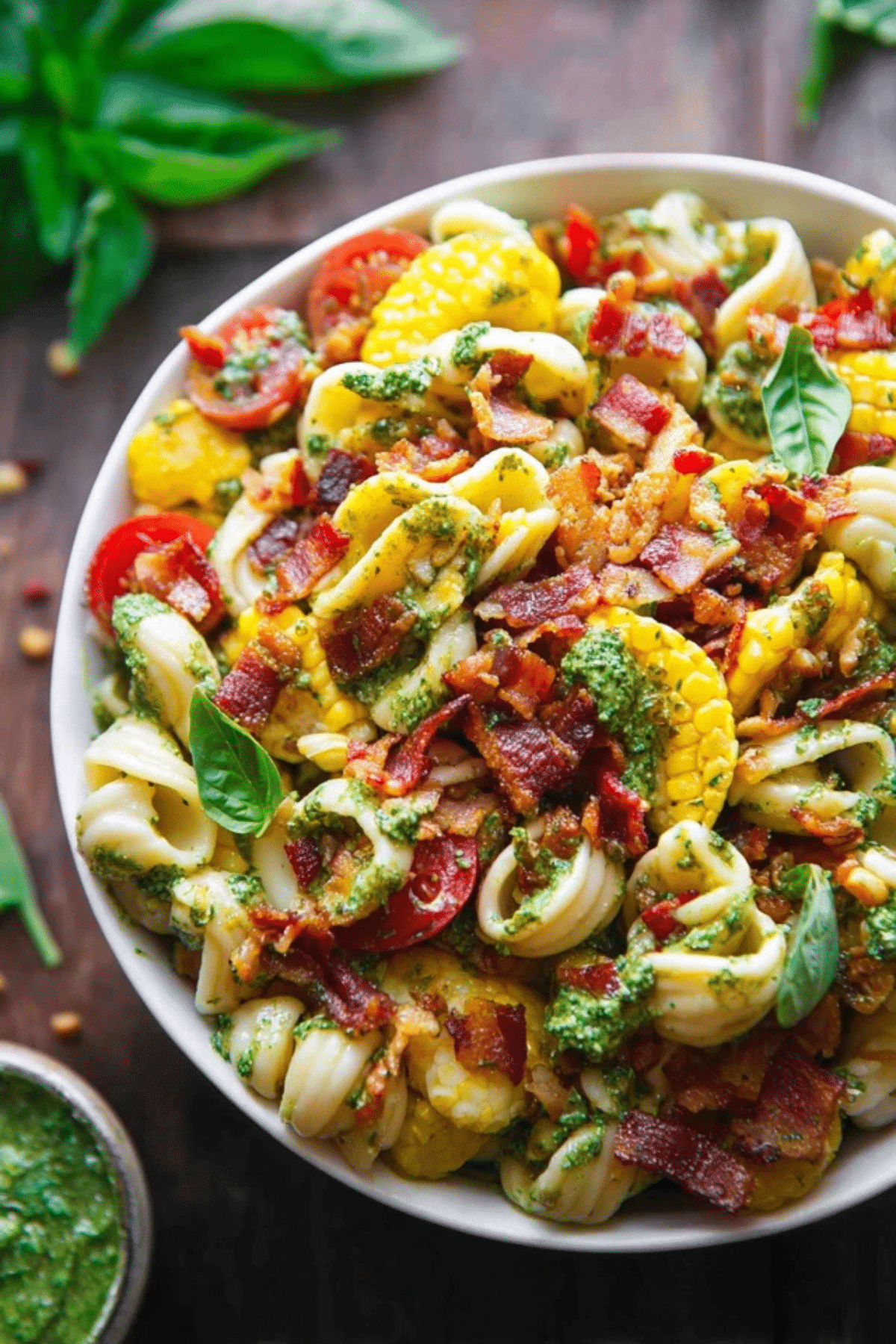 Corn Pasta Salad with Bacon