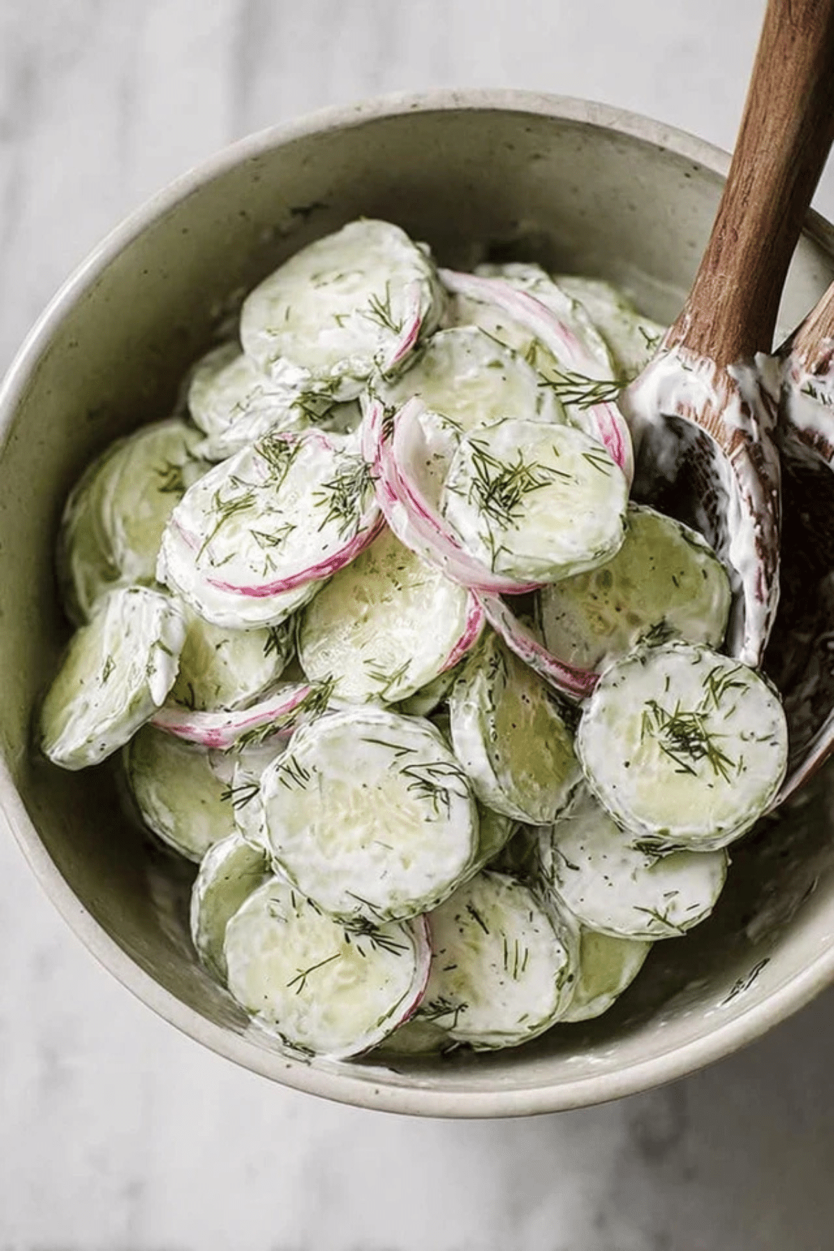 Creamy Dill Cucumber Onion Salad