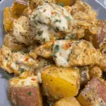 Crockpot Garlic Parmesan Chicken Potatoes