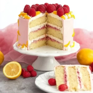 Lemon Raspberry Layer Cake
