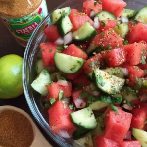 Mexican Watermelon Cucumber Salad