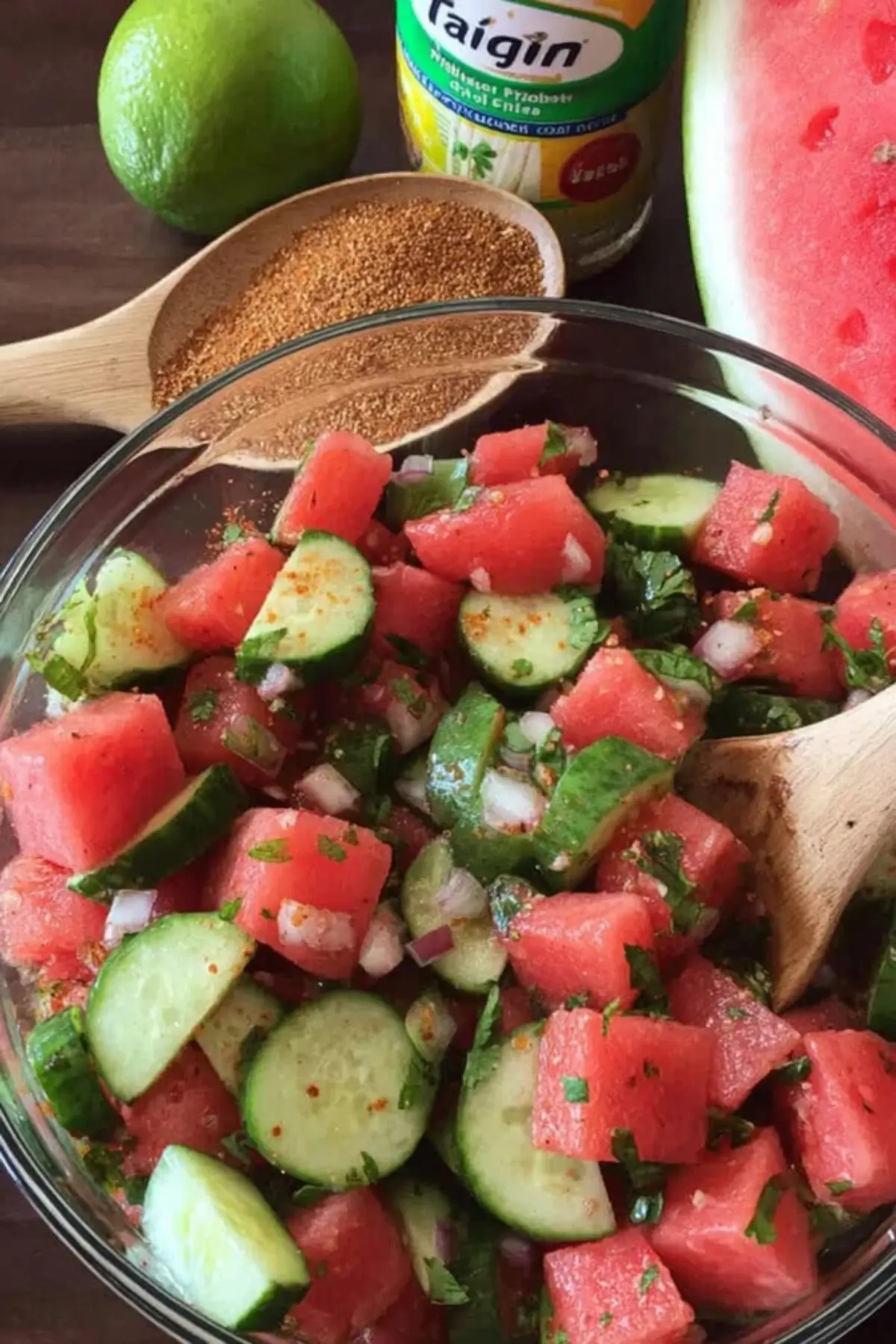 Mexican Watermelon Cucumber Salad