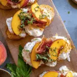 Peach Burrata Parmesan Crostini