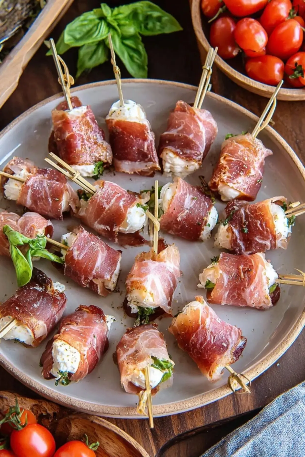 Prosciutto Wrapped Mozzarella Bites