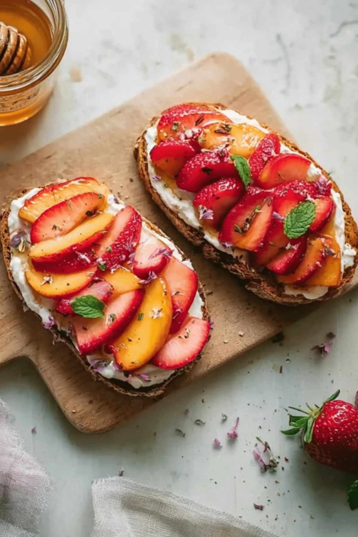 Strawberry Honey Breakfast Toasts