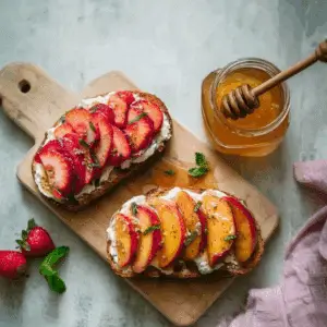 Strawberry Honey Breakfast Toasts