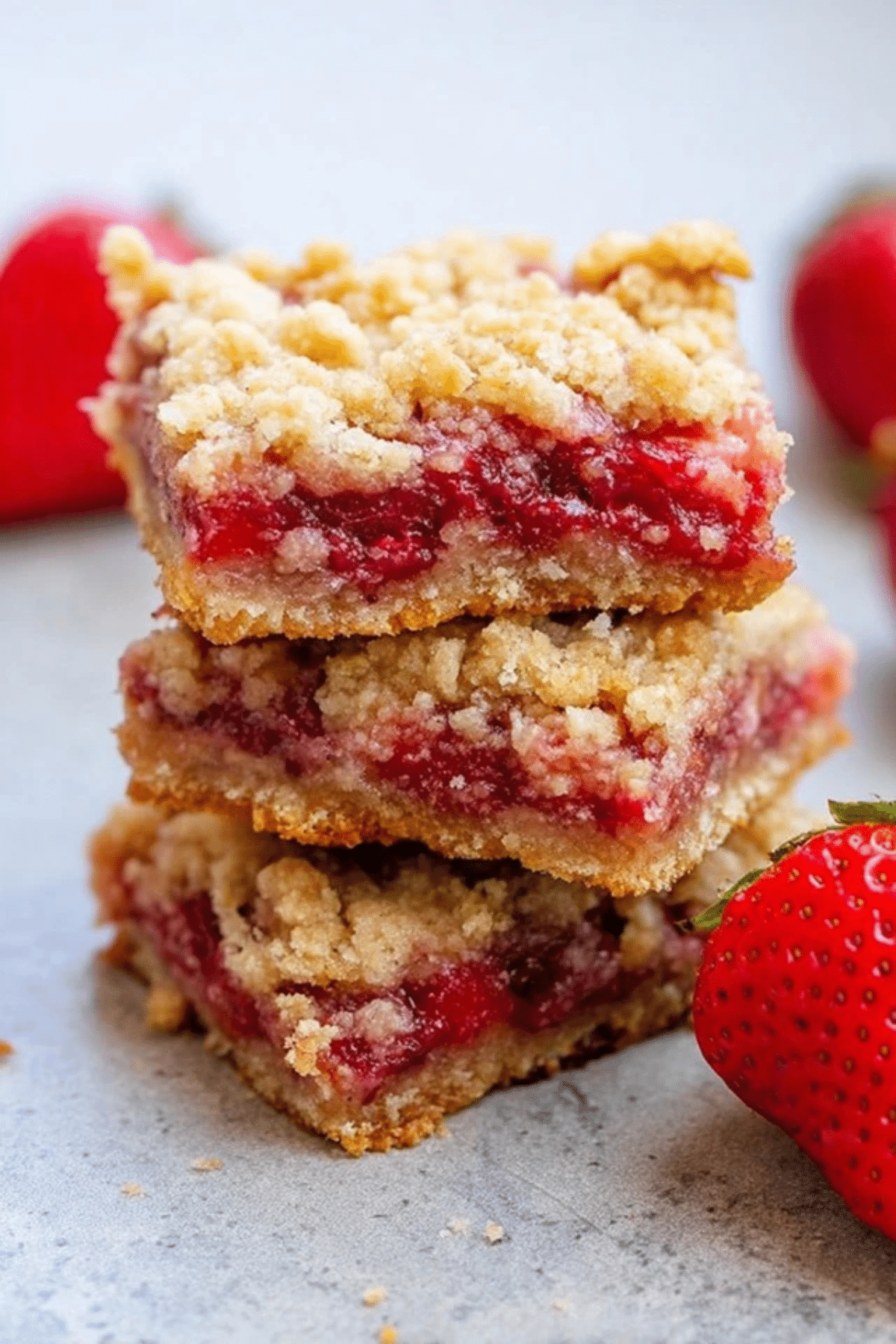 Strawberry Oatmeal Crumble Bars