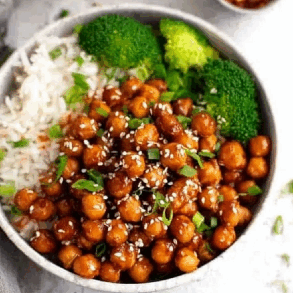 Vegan Sticky Sesame Chickpeas
