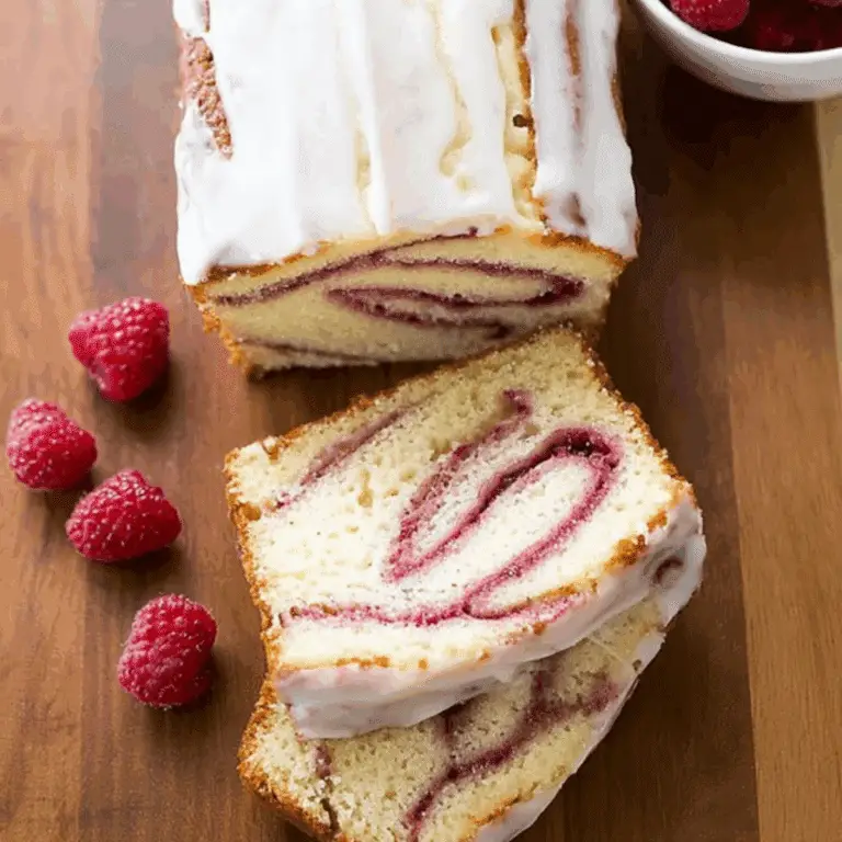 Yogurt Cake with Raspberry Swirl