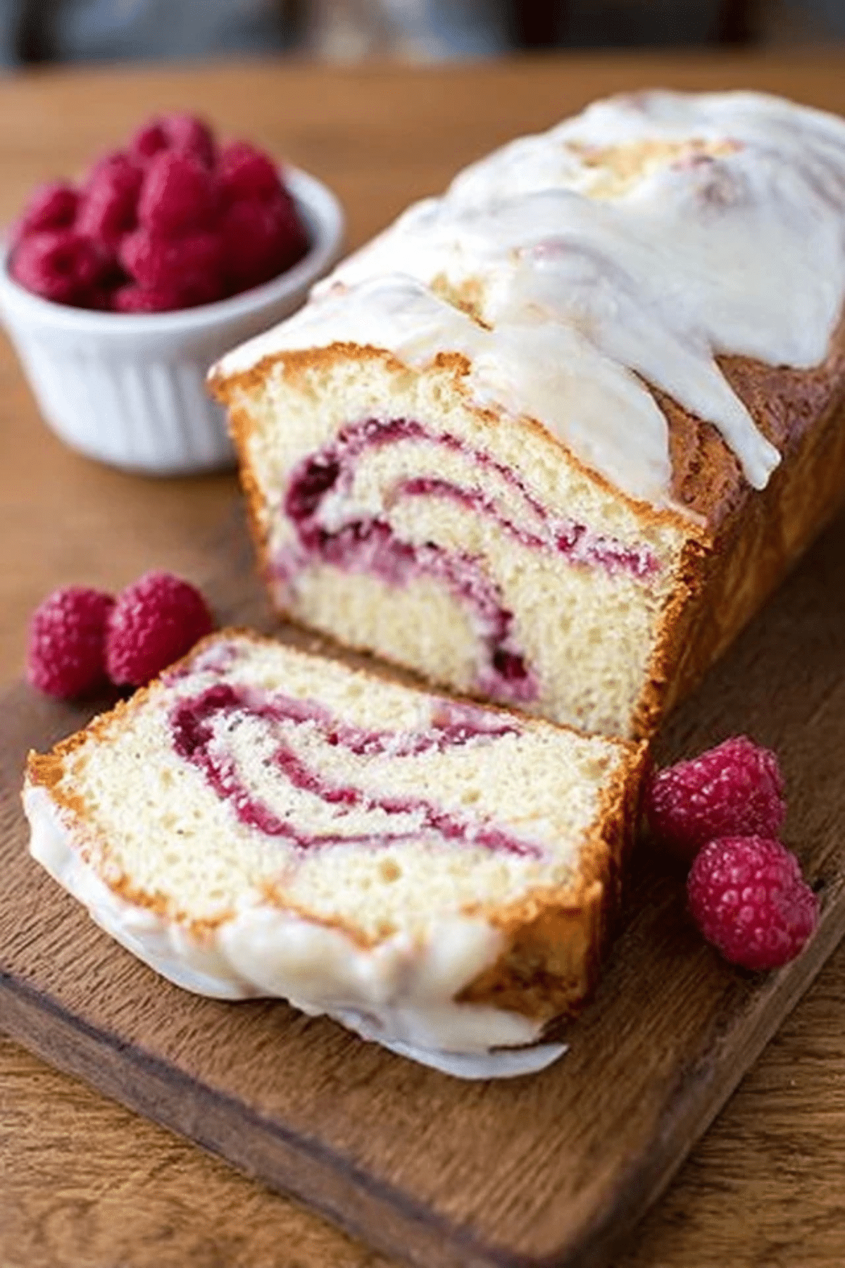 Yogurt Cake with Raspberry Swirl