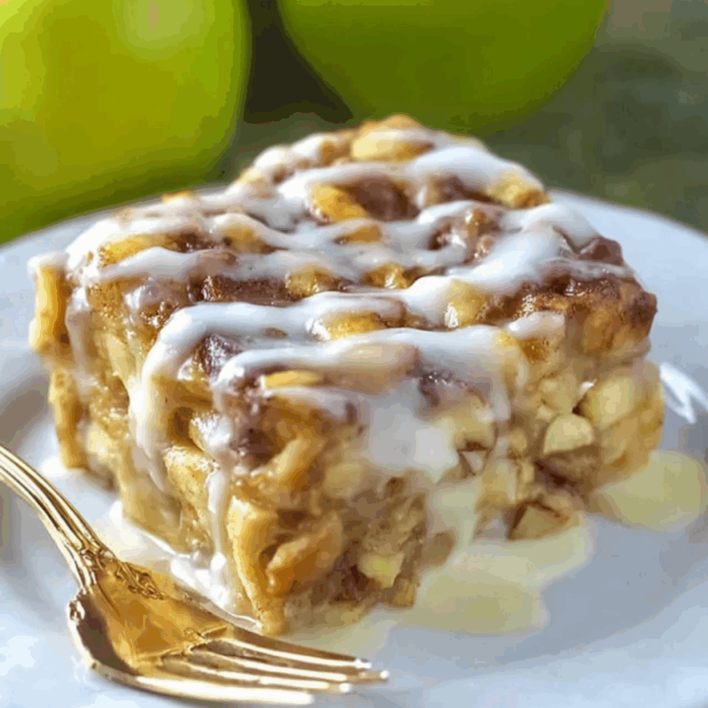 Caramel Apple Cinnamon Roll Lasagna