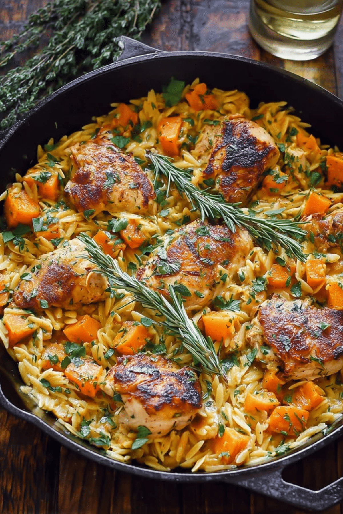 Chicken Orzo with Butternut Squash