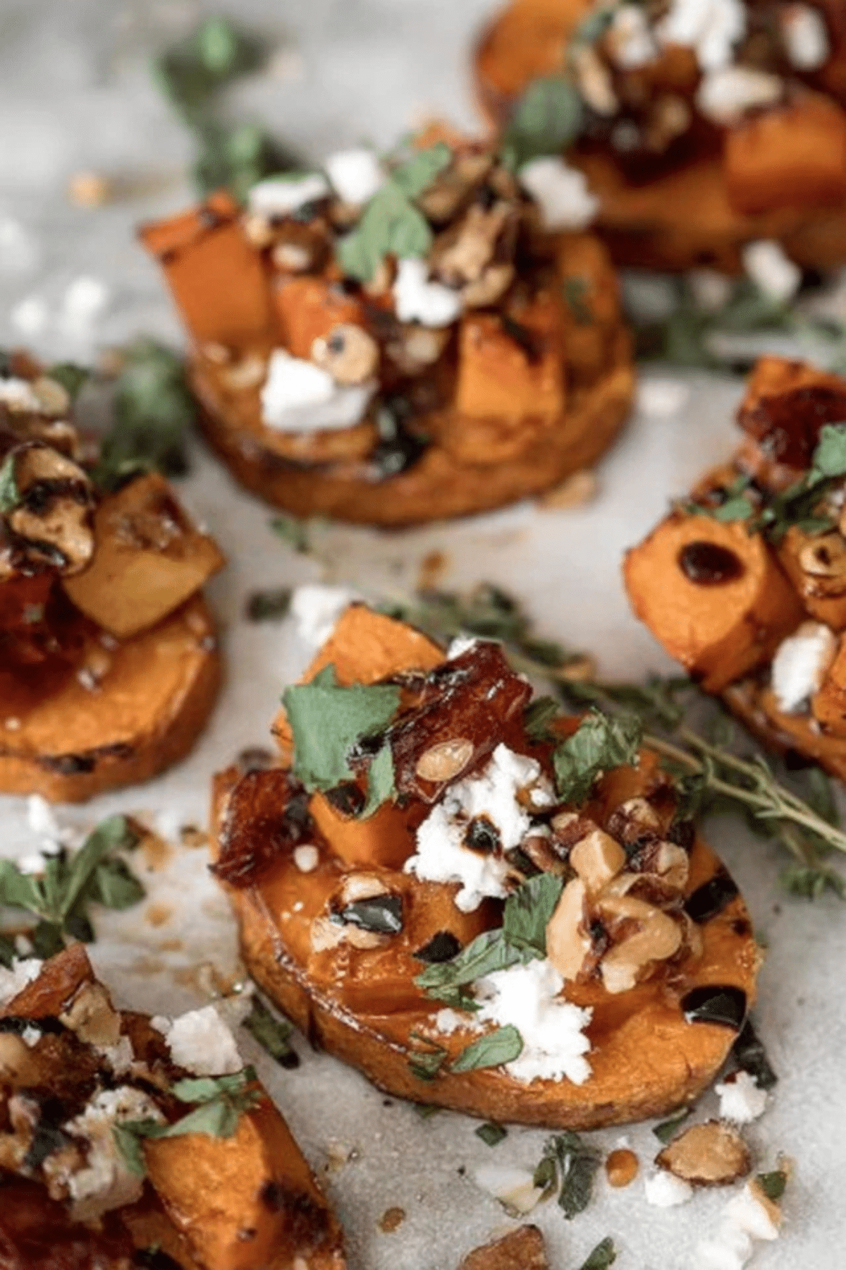 Fall Bruschetta On Sweet Potato Crostini