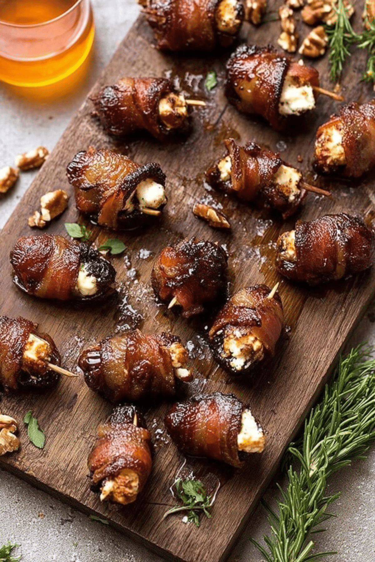 Goat Cheese Stuffed Bacon Wrapped Dates