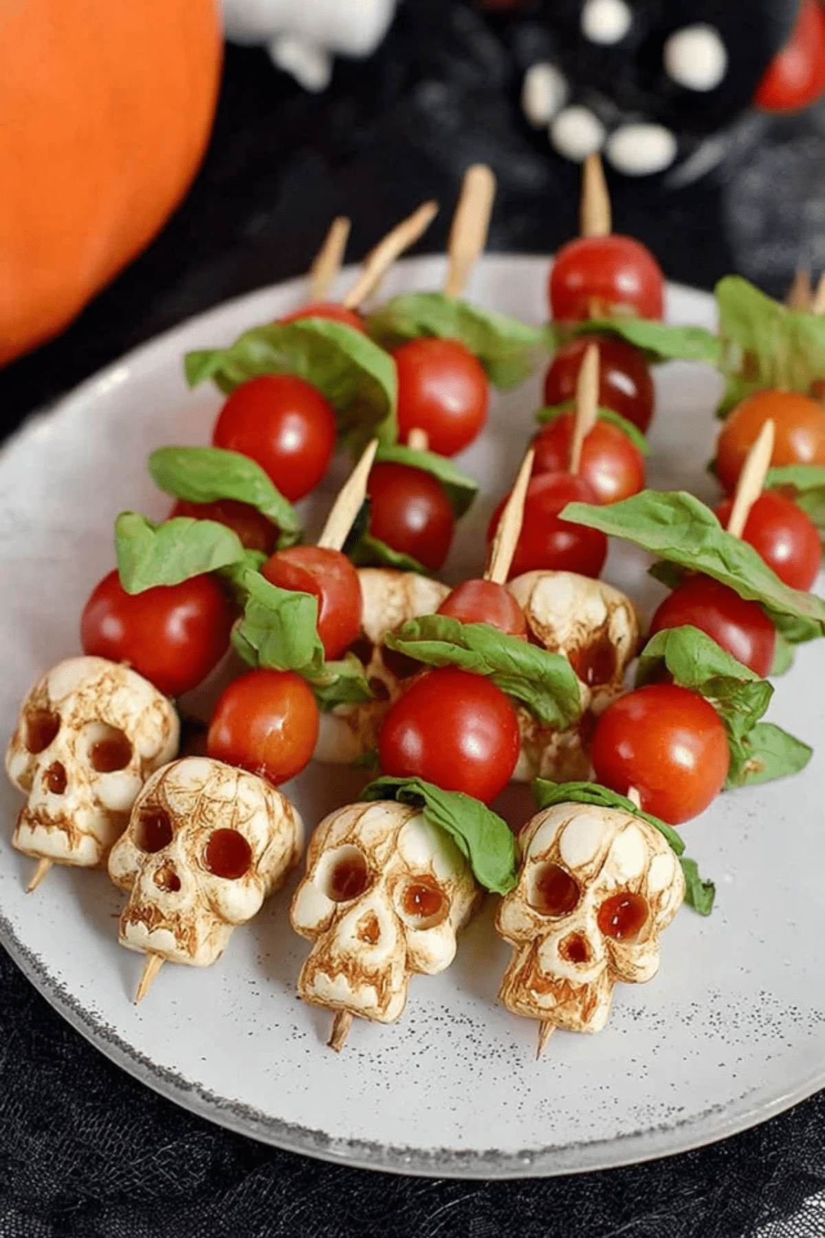 Halloween Caprese Salad Skewers