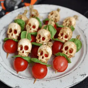 Halloween Caprese Salad Skewers