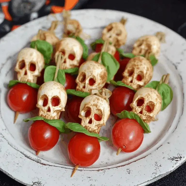Halloween Caprese Salad Skewers