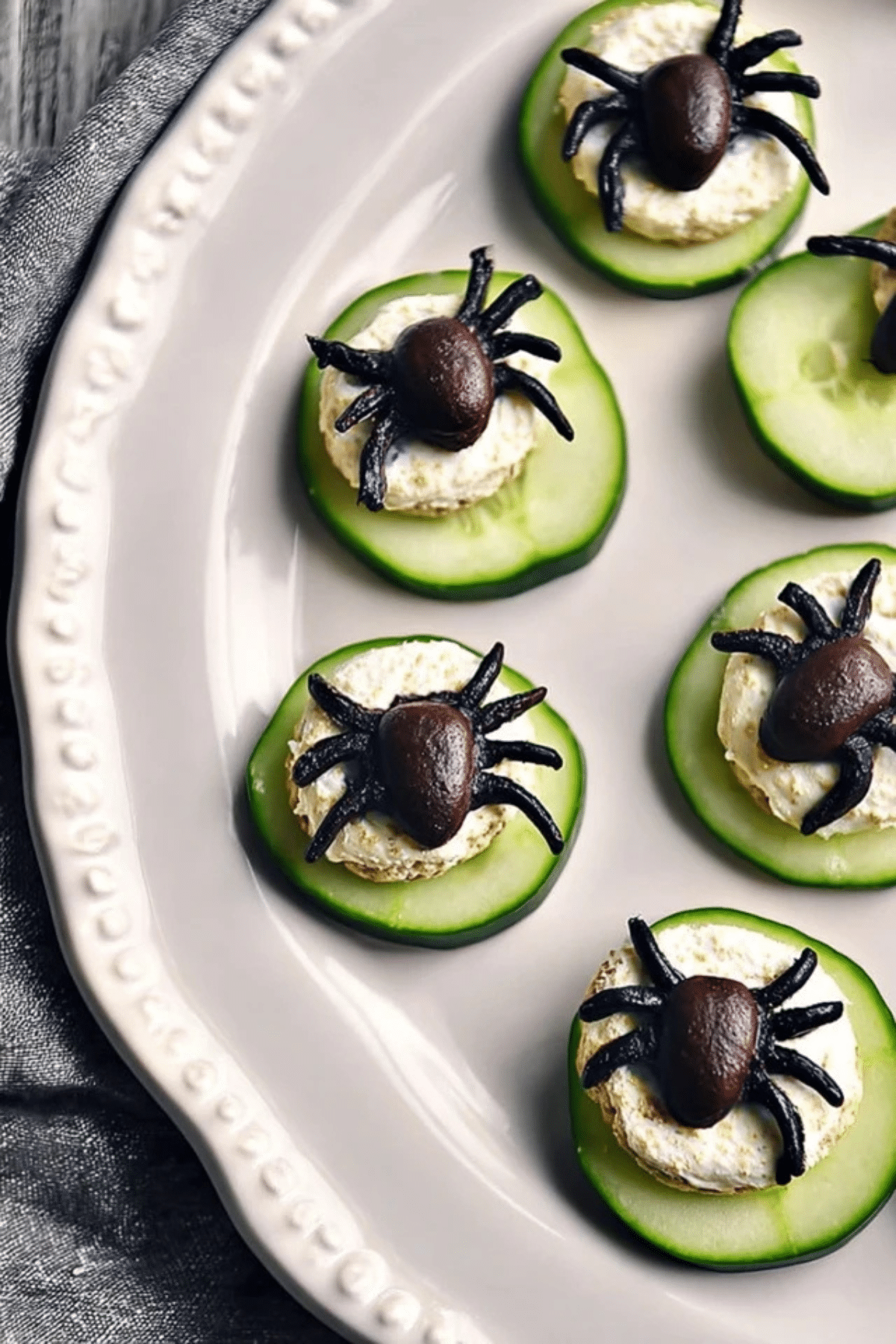 Keto Spider Cucumber Appetizer Bites