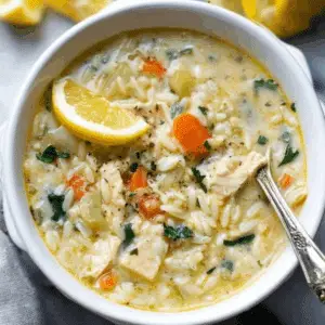 Lemon Chicken Orzo Soup