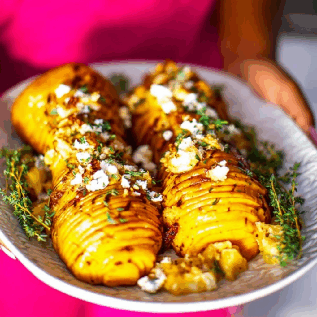 Loaded Hasselback Butternut Squash