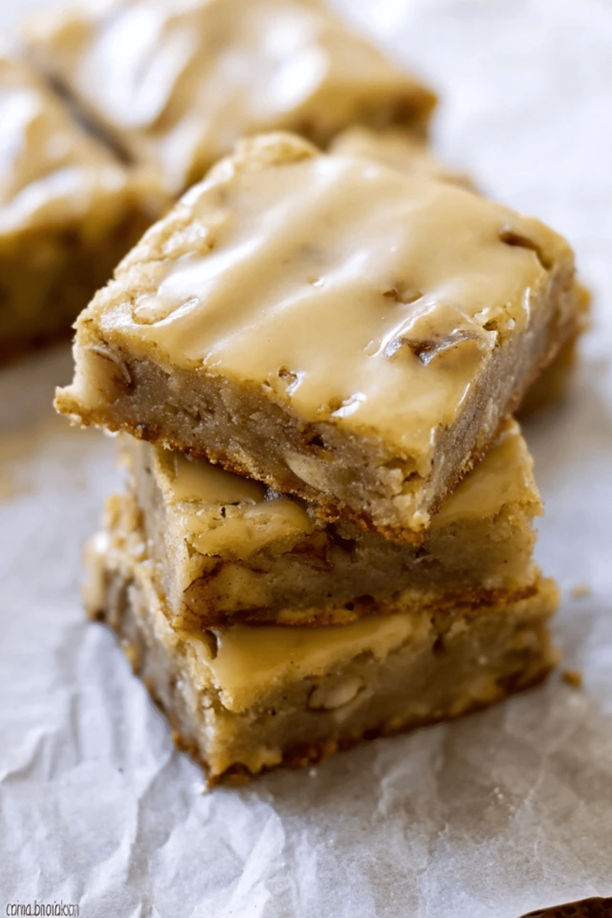 Maple Glazed Apple Blondies