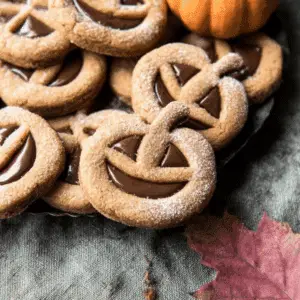 Milk Chocolate Stuffed Jack-O’-Lantern Cookies
