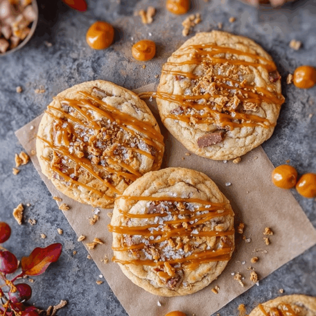 Salted Caramel Toffee Cookies