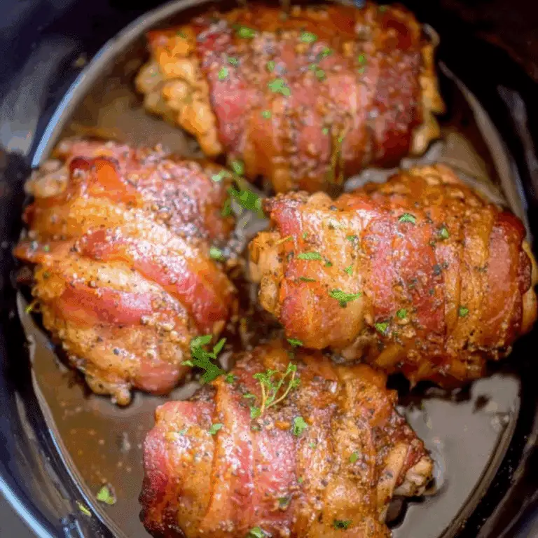 Slow Cooker Bacon Brown Sugar Garlic Chicken