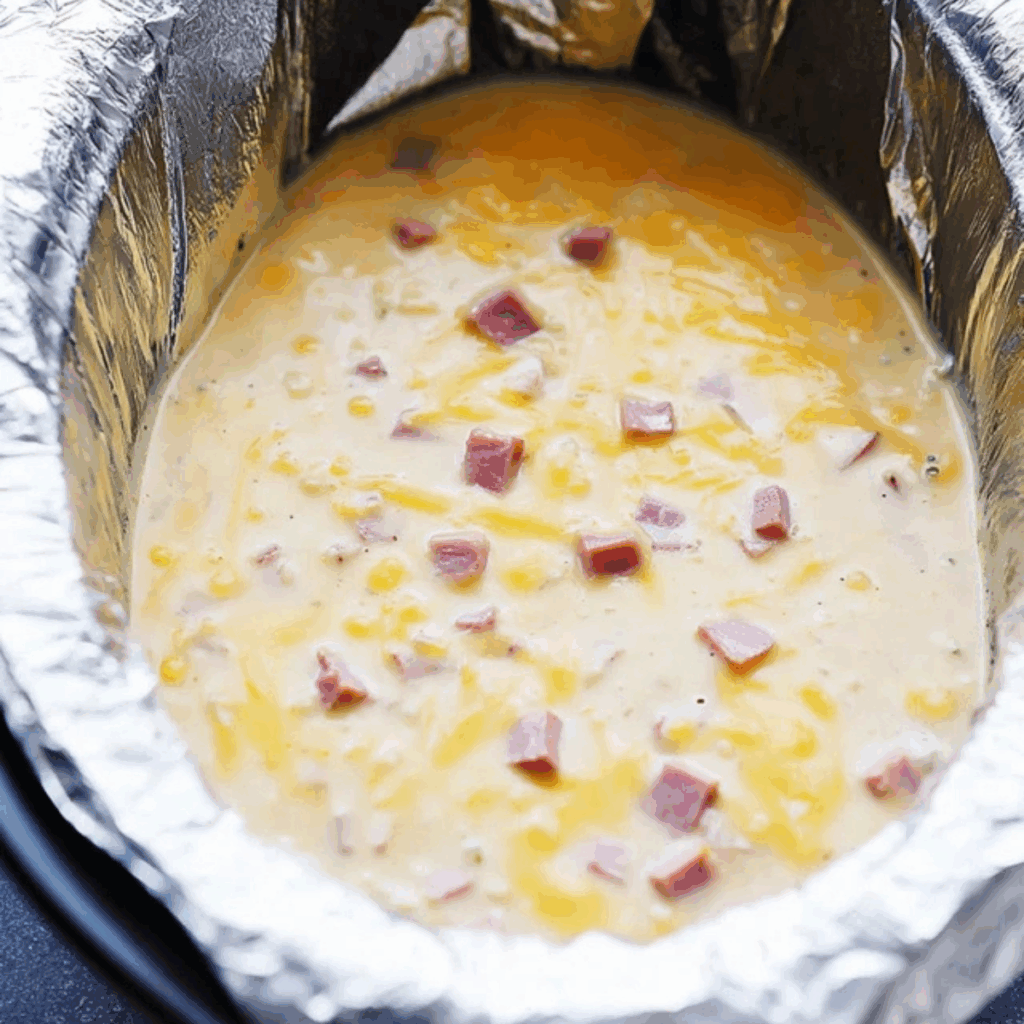 Slow Cooker Ham and Cheese Soup