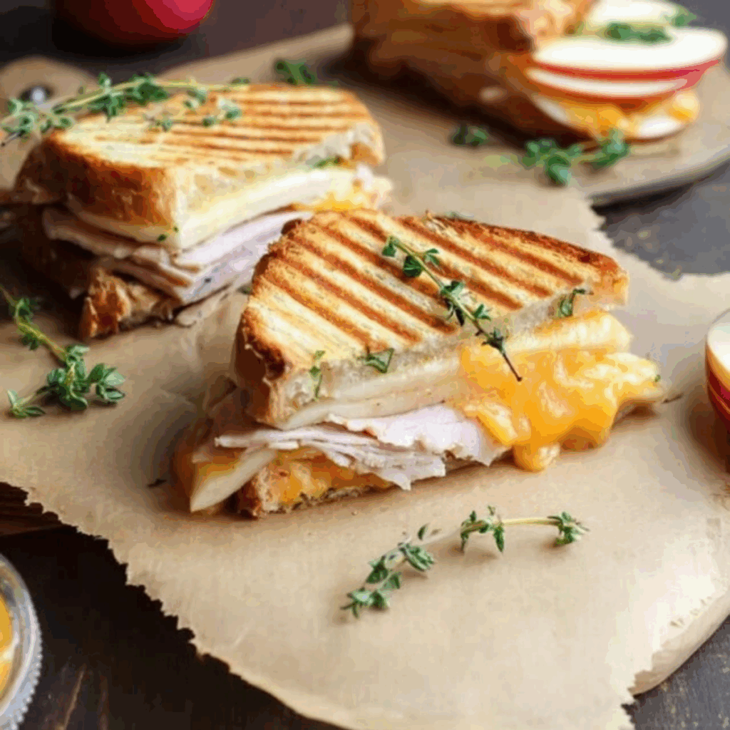 Turkey Apple and Cheddar Panini