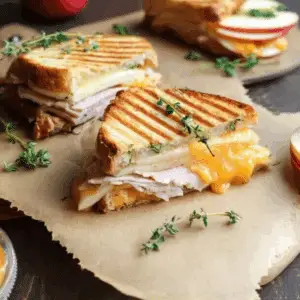 Turkey Apple and Cheddar Panini