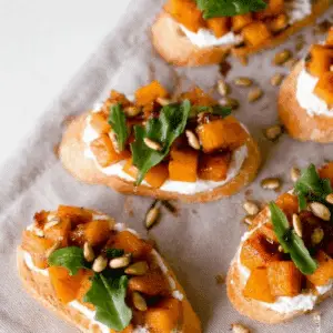 Whipped Goat Cheese Butternut Squash Bruschetta