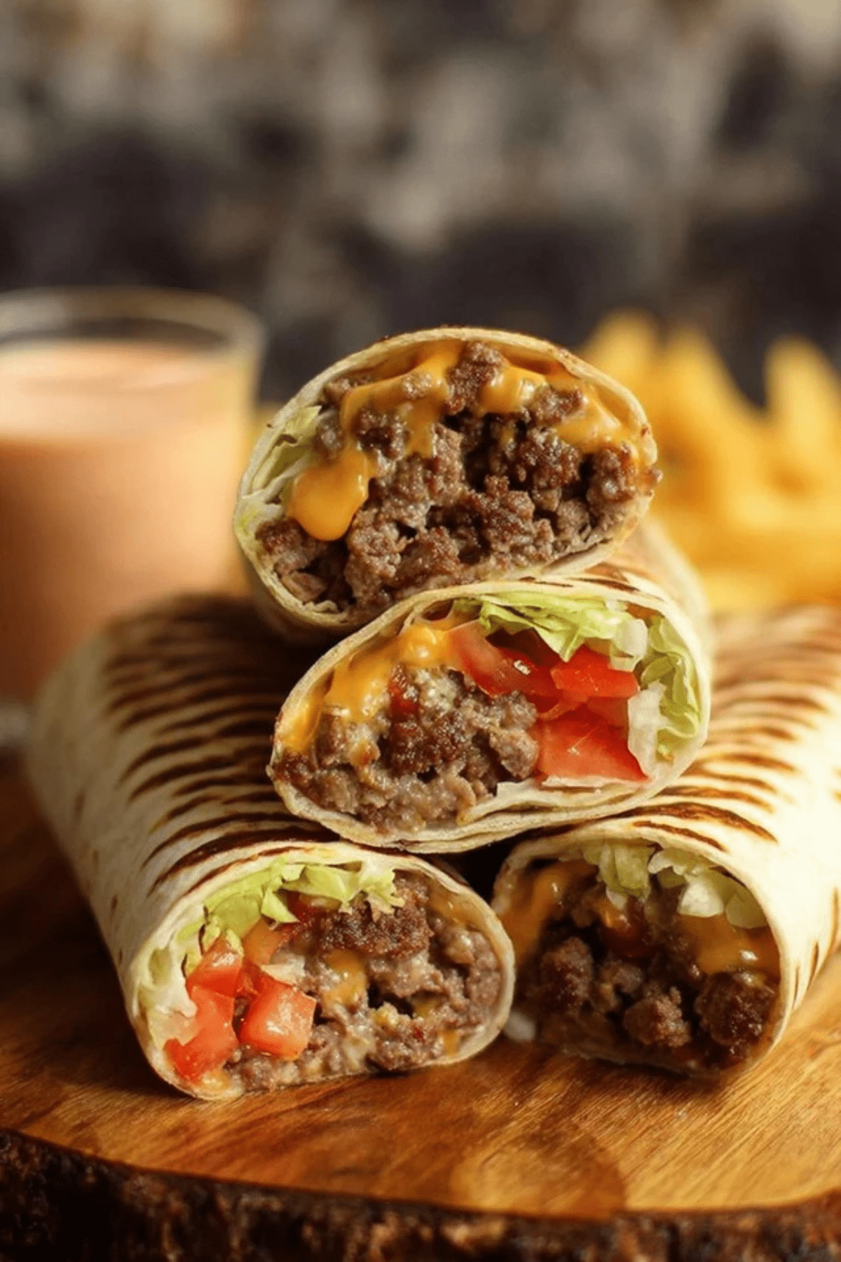 Burrito Style Cheeseburger Wraps