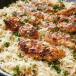 Chicken Scampi with Garlic Parmesan Rice