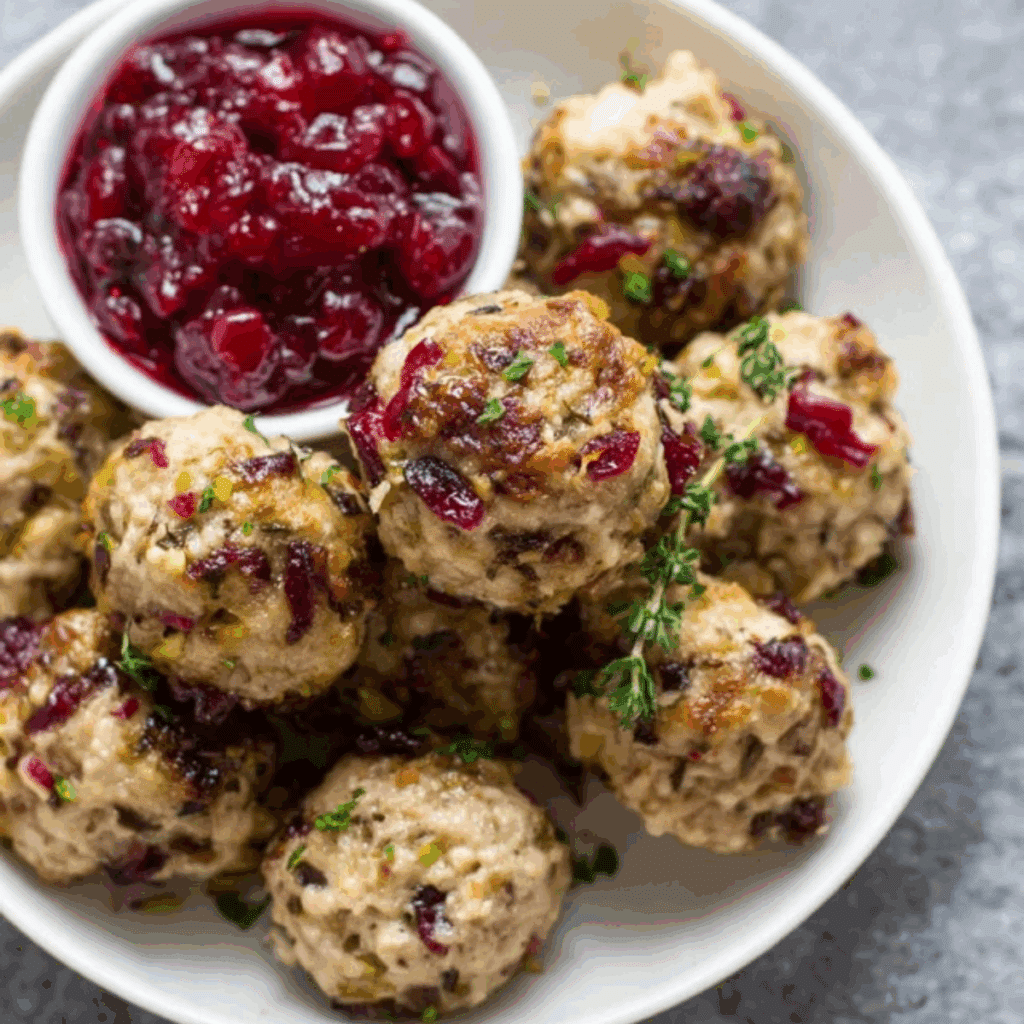 Cranberry Turkey Stuffing Balls