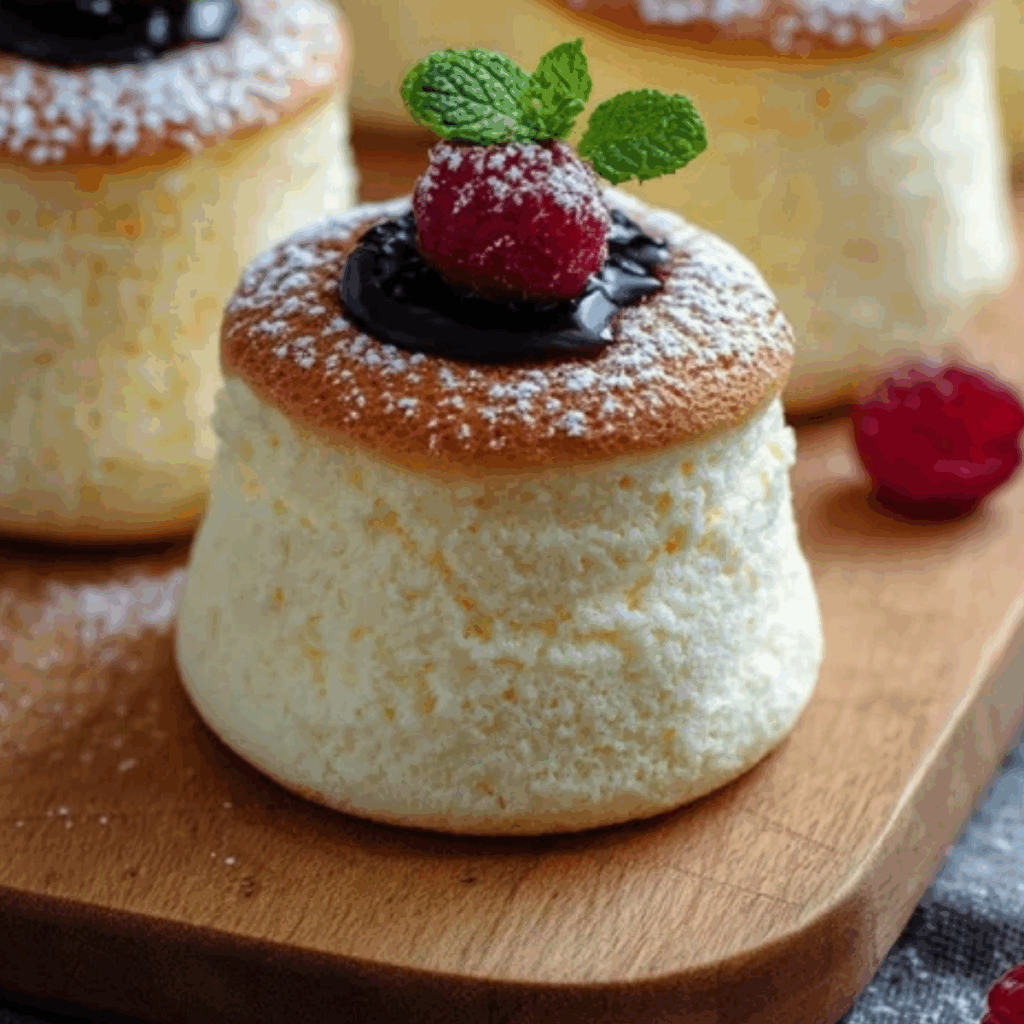 Fluffy Japanese Cotton Cheesecake Cupcakes